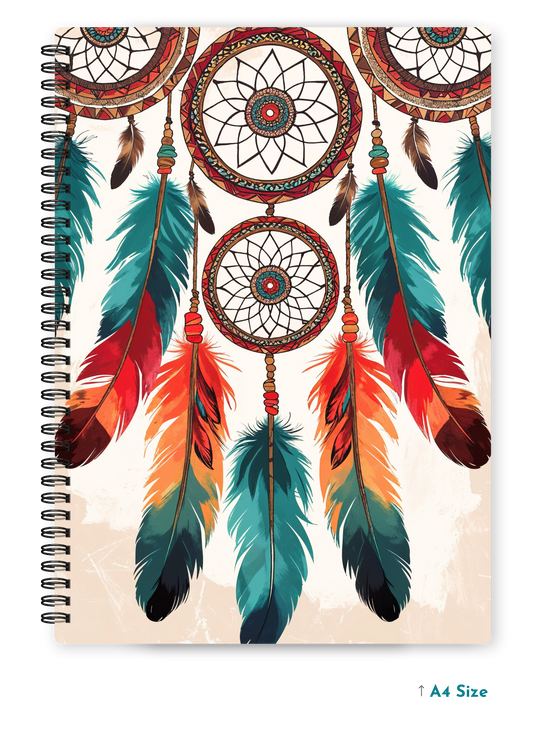 MYSTIC FEATHERS cover page - A4 / B5 Size Wiro Notebook
