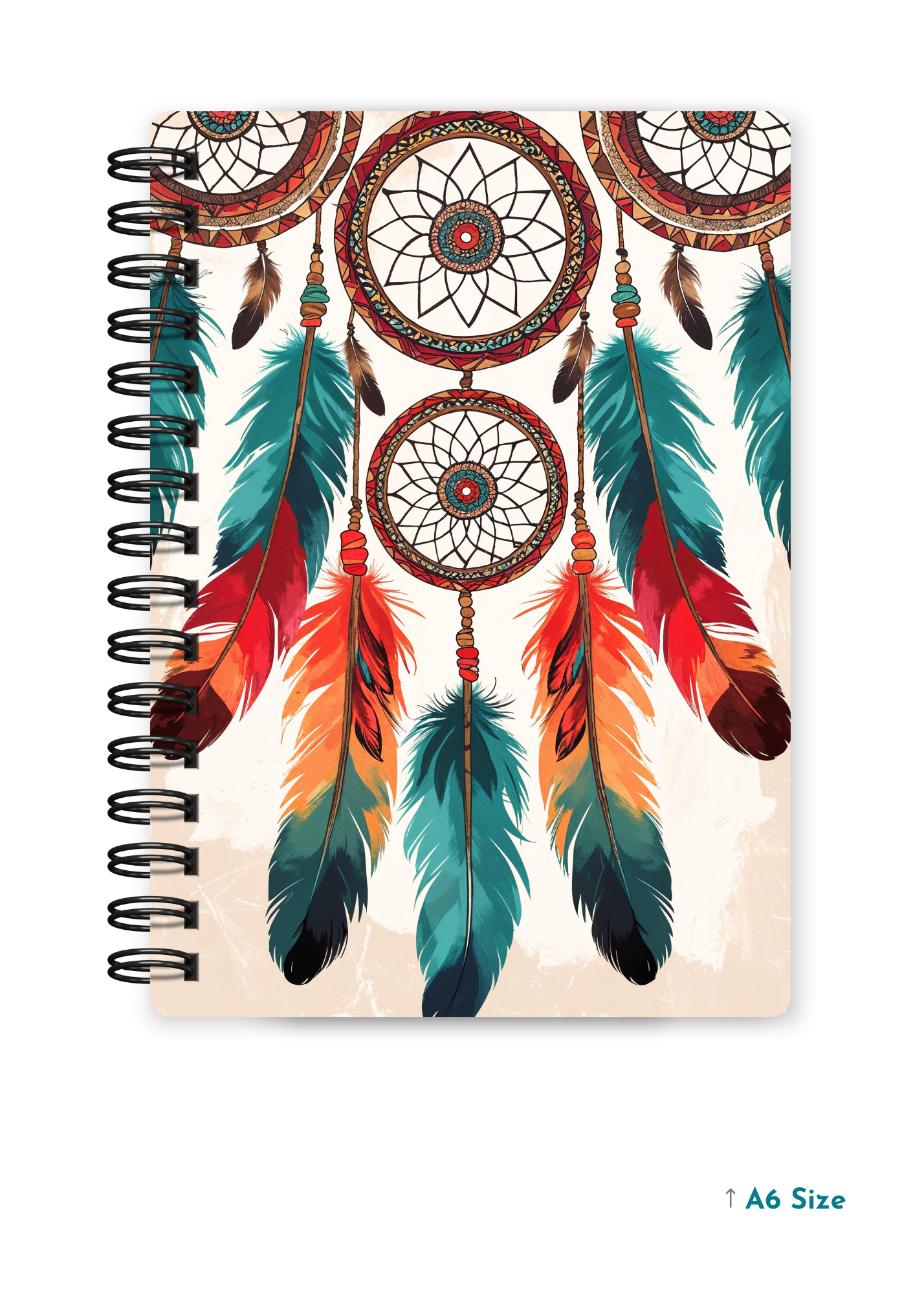 MYSTIC FEATHERS cover page - A5 / A6 Size Wiro Notebook