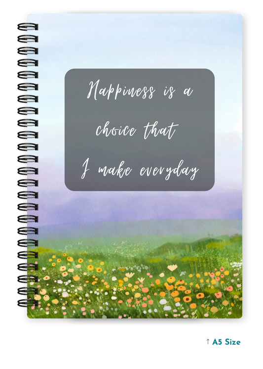 HAPPINESS IS A CHOICE cover page - A5 / A6 Size Wiro Notebook