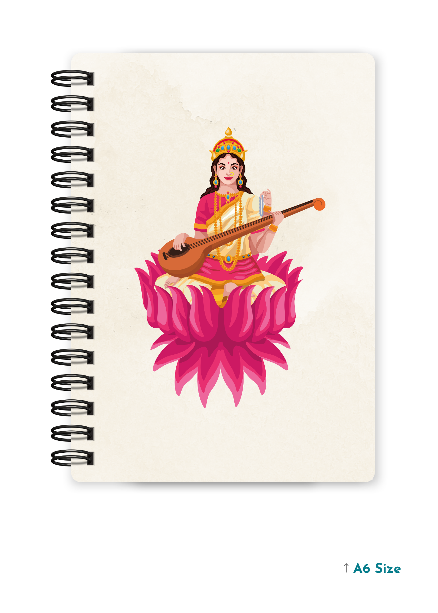 MAA SARASWATI cover page - A5 / A6 Size Wiro Notebook