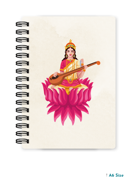 MAA SARASWATI cover page - A5 / A6 Size Wiro Notebook