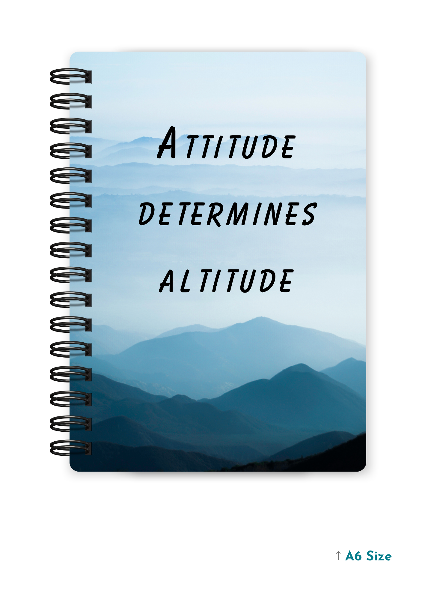 ATTITUDE DETERMINES ALTITUDE cover page - A5 / A6 Size Wiro Notebook