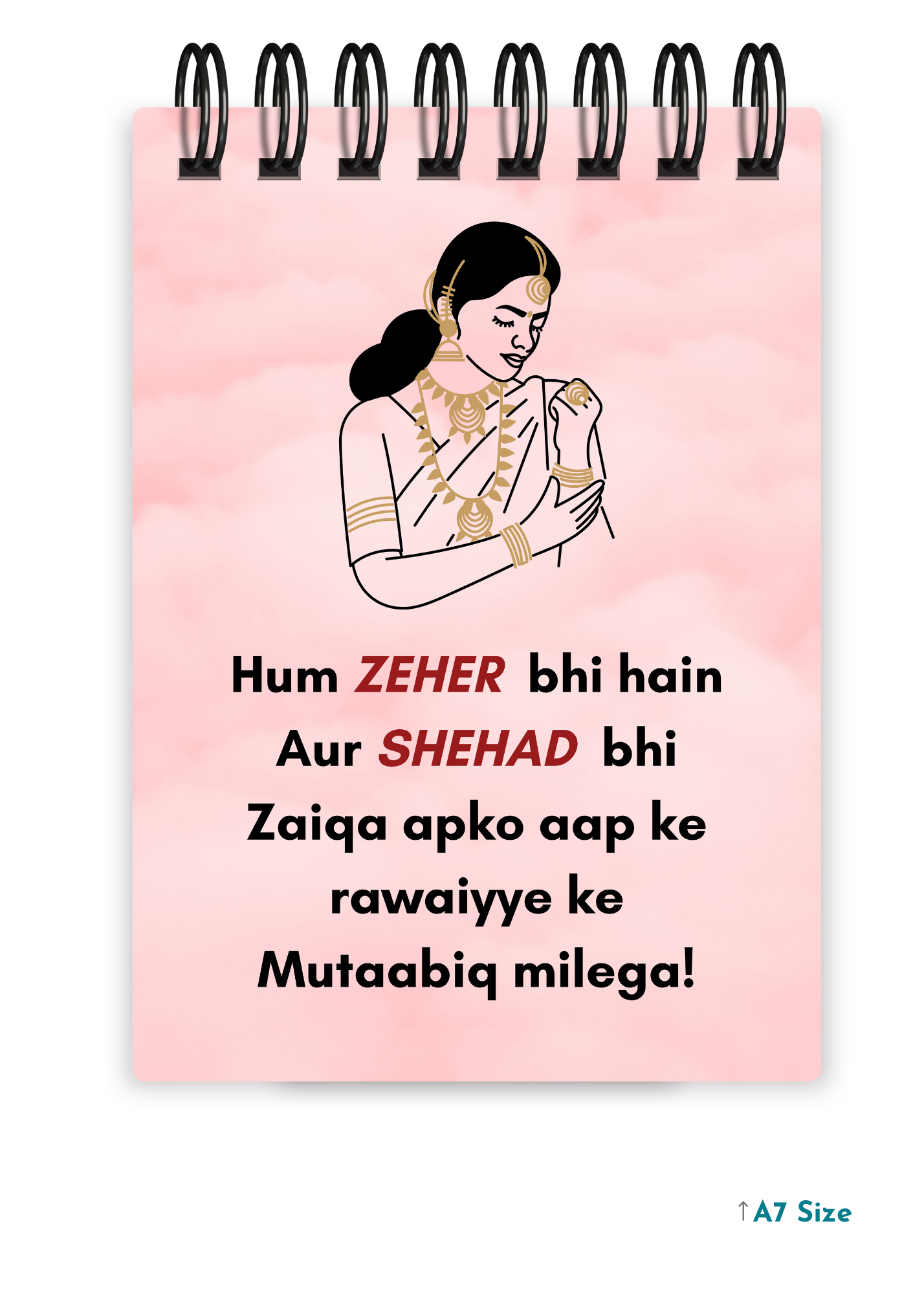 HUM ZEHAR BHI cover page - A7 Size Pocket Notepad