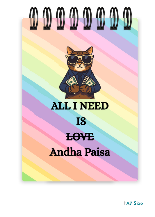ALL I NEED IS cover page - A7 Size Pocket Notepad