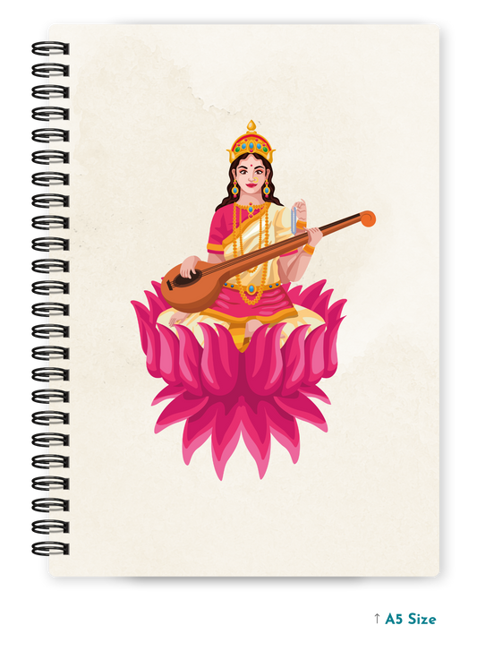MAA SARASWATI cover page - A5 / A6 Size Wiro Notebook