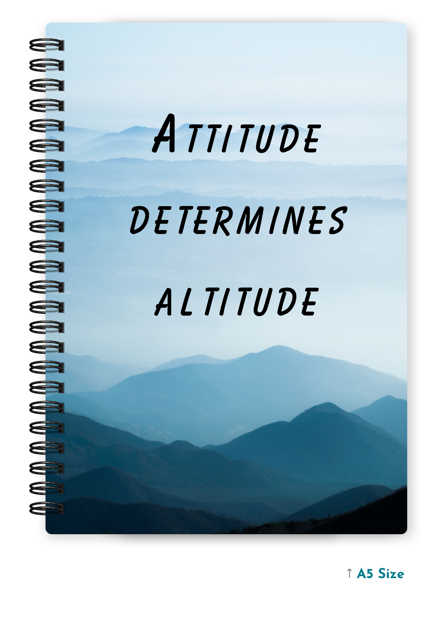 ATTITUDE DETERMINES ALTITUDE cover page - A5 / A6 Size Wiro Notebook