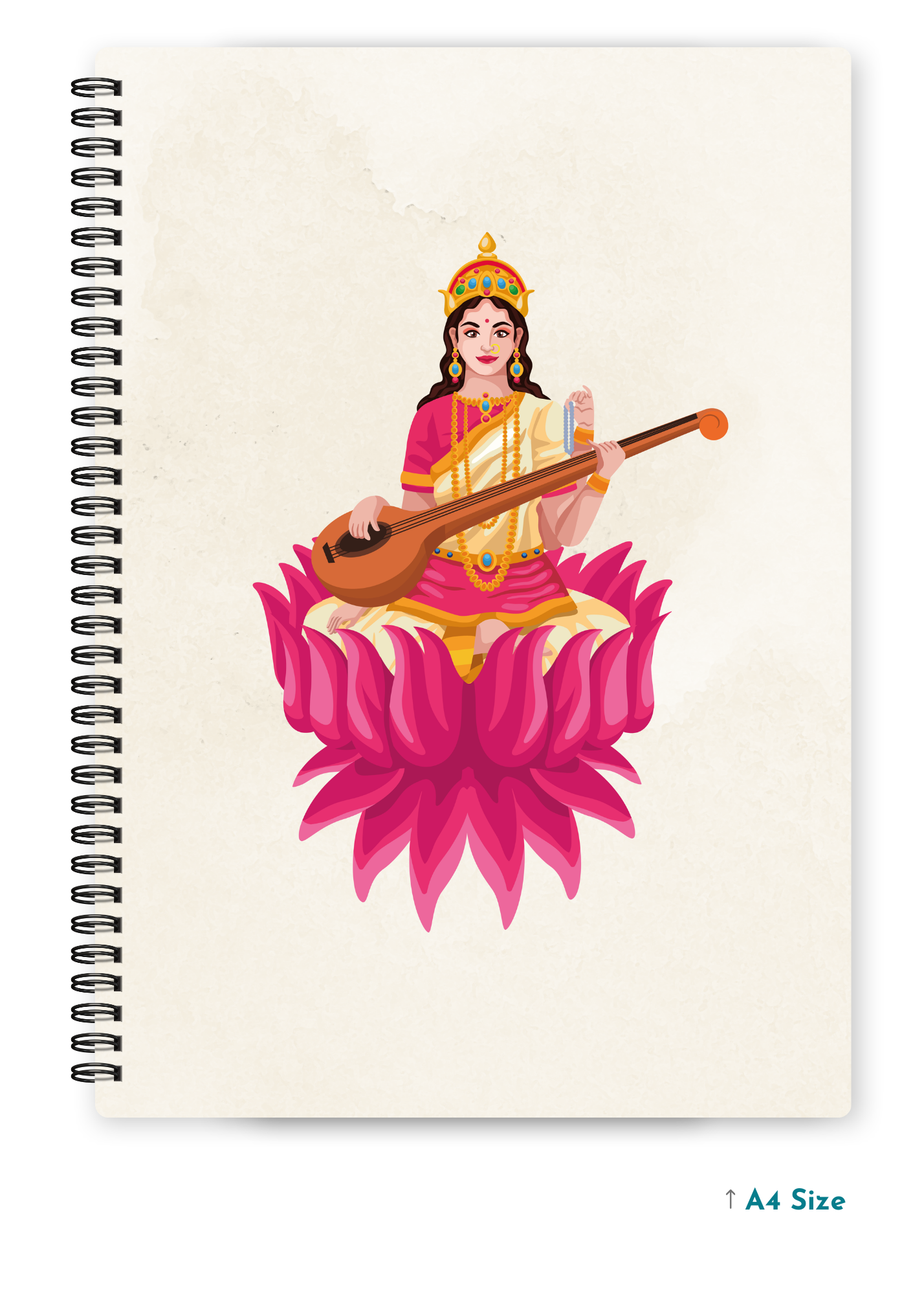 MAA SARASWATI cover page - A4 / B5 Size Wiro Notebook