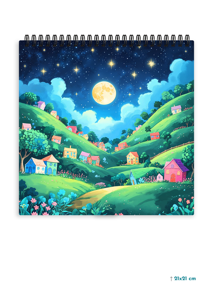 CELESTIAL HILLS cover page - Square Shape Doodle Pad