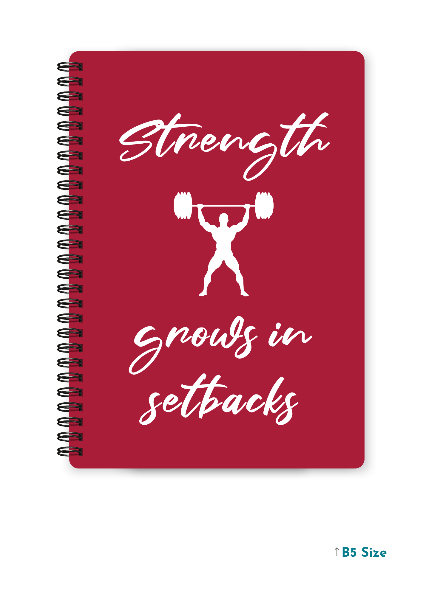 STRENGTH GROWS IN SETBACKS cover page - A4 / B5 Size Wiro Notebook