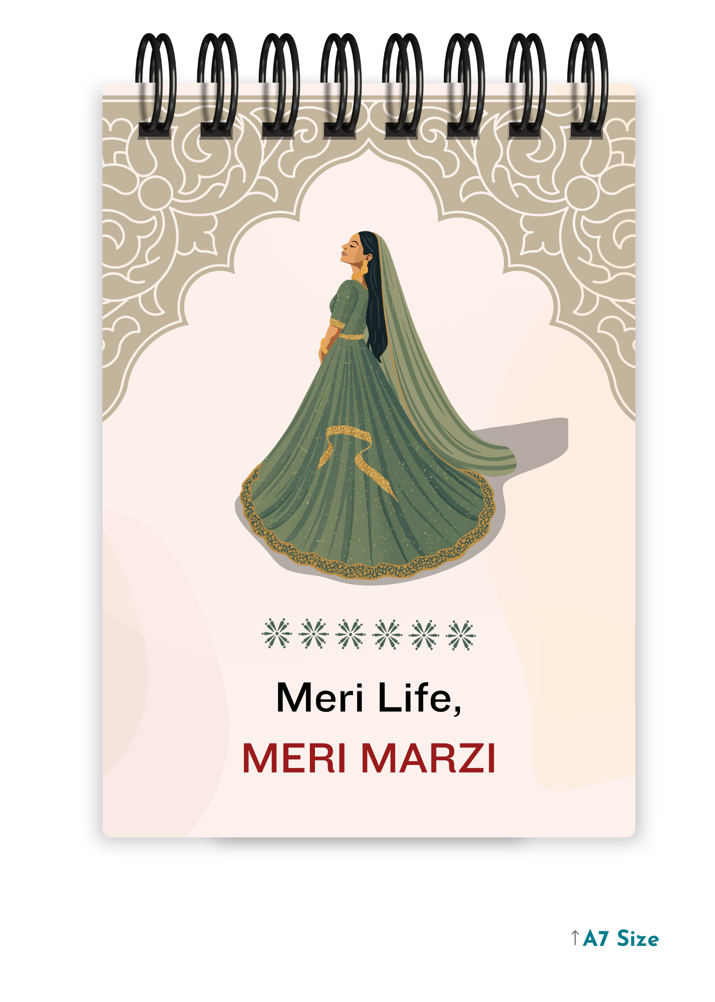 MERI LIFE, MERI MARZI cover page - A7 Size Pocket Notepad
