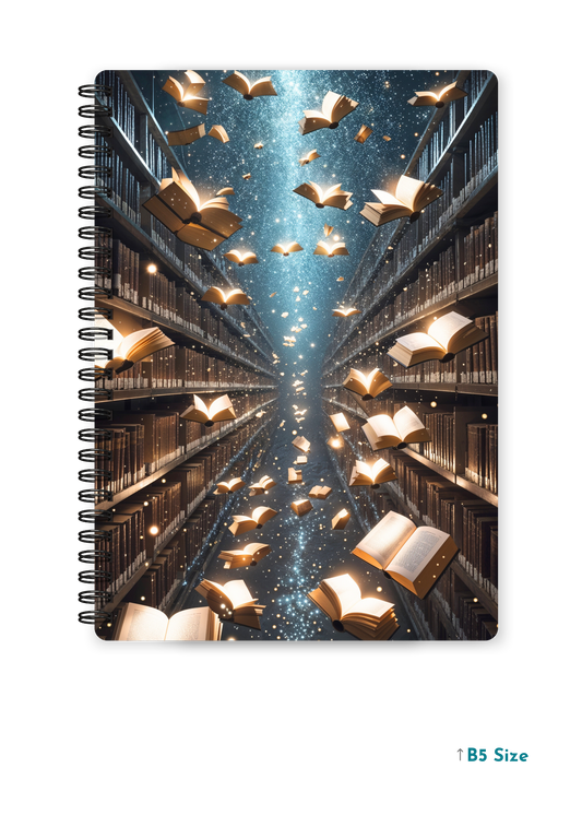STARLIT PAGES cover page - A4 / B5 Size Wiro Notebook