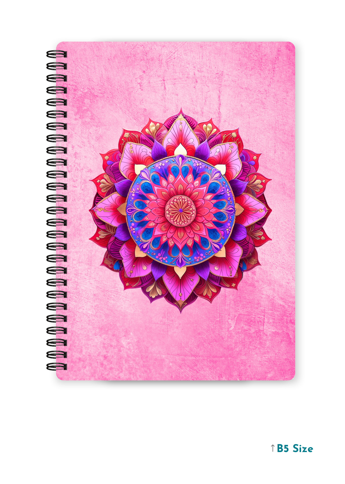 RADIANT MANDALA cover page - A4 / B5 Size Wiro Notebook