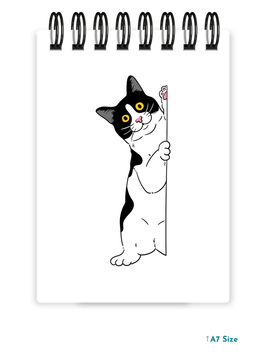PEEPING CAT cover page - A7 Size Pocket Notepad