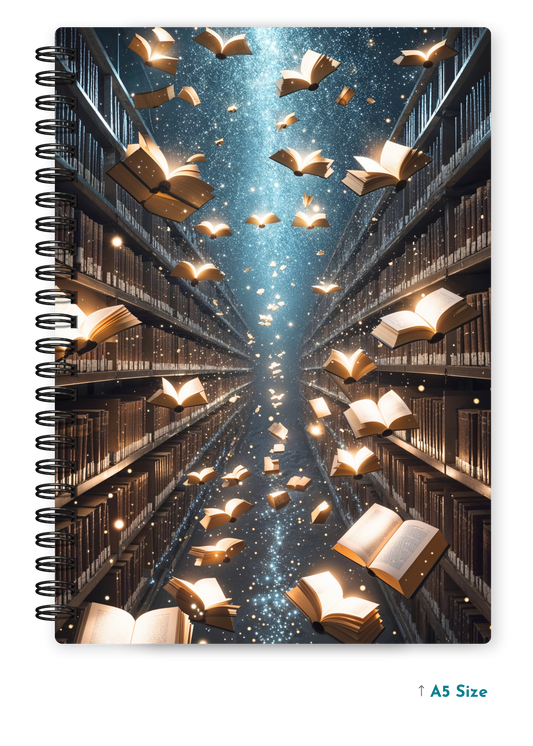 STARLIT PAGES cover page - A5 / A6 Size Wiro Notebook