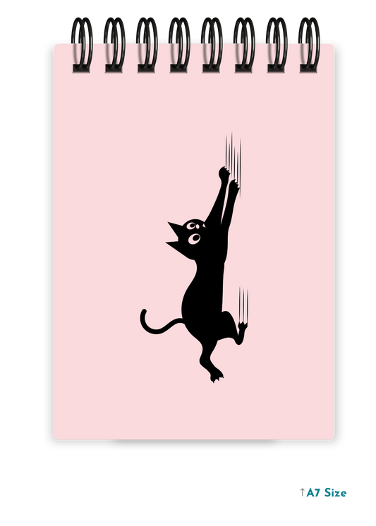 FALLING CAT cover page - A7 Size Pocket Notepad