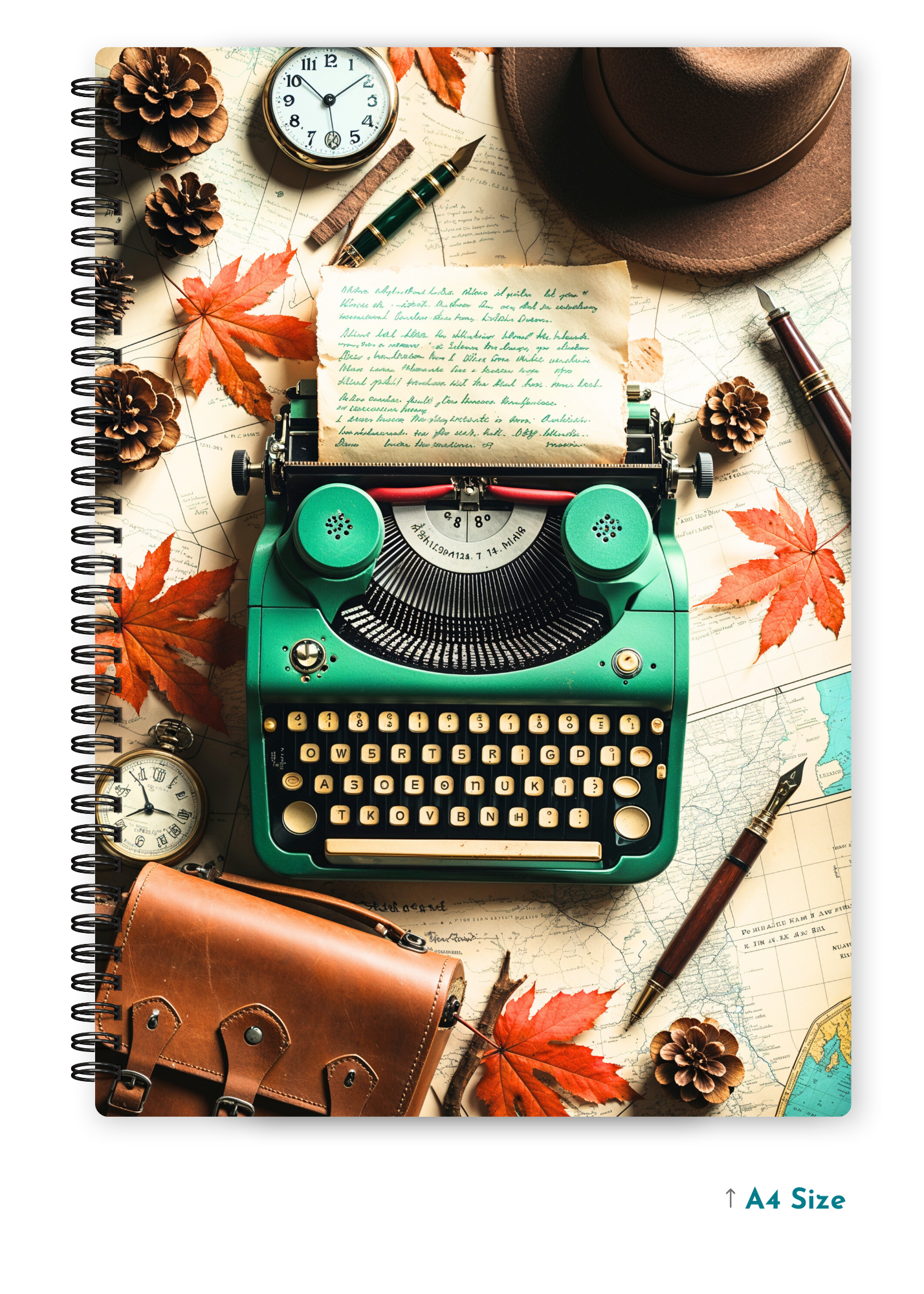 VINTAGE KEYS cover page - A4 / B5 Size Wiro Notebook