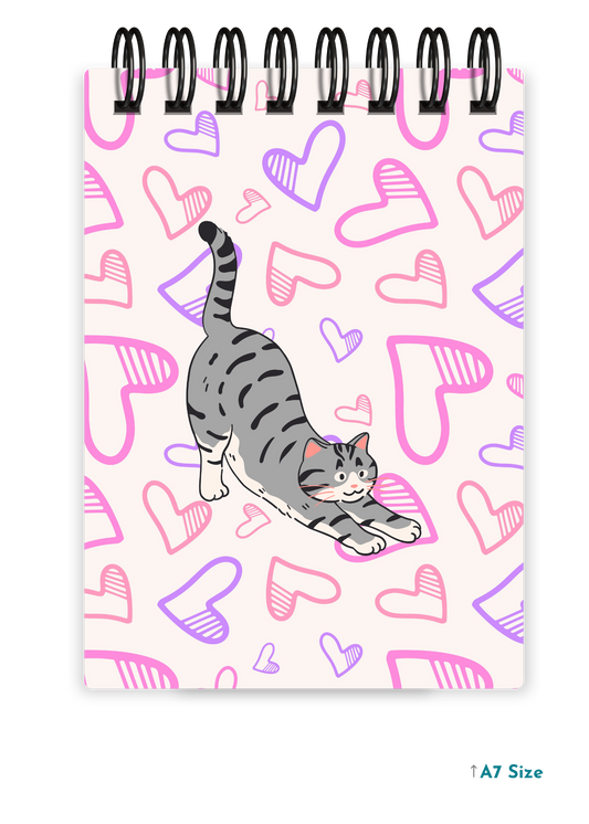 YOGA CAT cover page - A7 Size Pocket Notepad