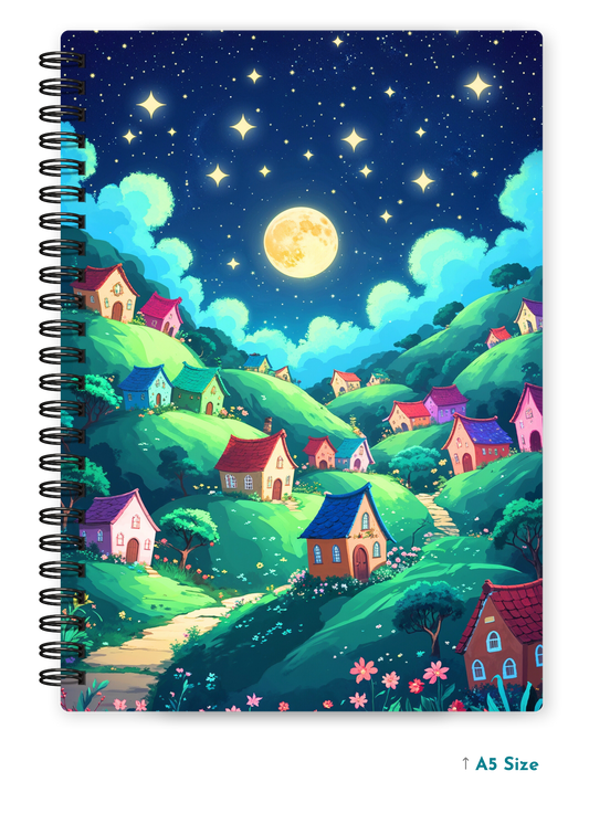 CELESTIAL HILLS cover page - A5 / A6 Size Wiro Notebook