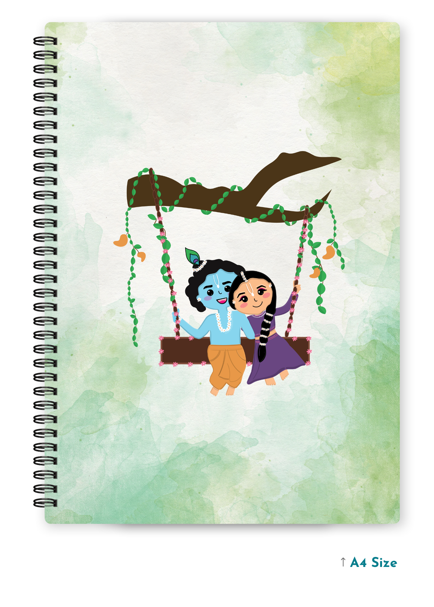RADHA KRISHNA JI (2) cover page - A4 / B5 Size Wiro Notebook