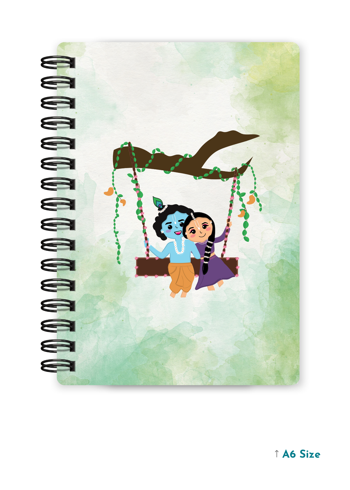 RADHA KRISHNA JI (2) cover page - A5 / A6 Size Wiro Notebook