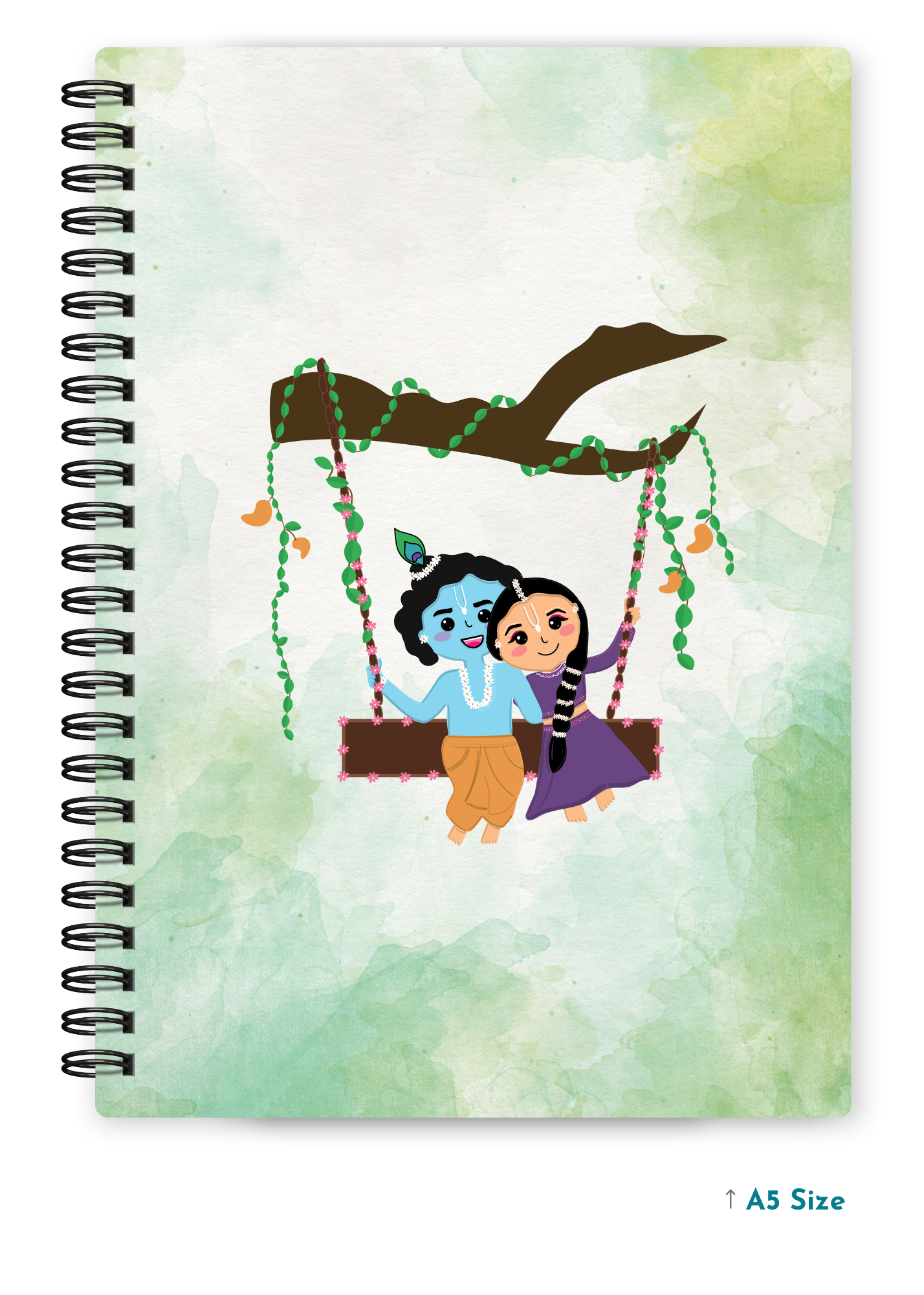 RADHA KRISHNA JI (2) cover page - A5 / A6 Size Wiro Notebook