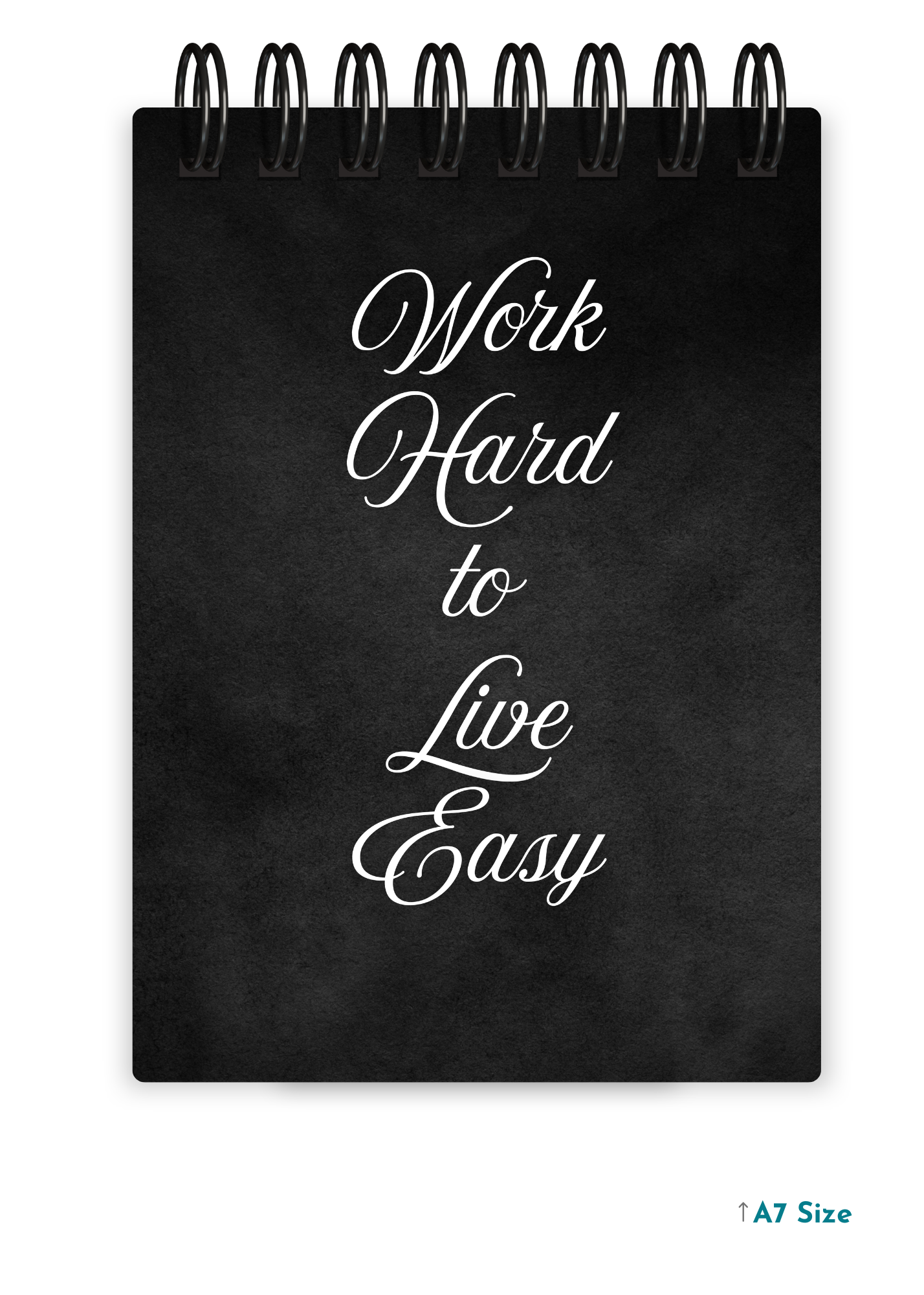 WORK HARD cover page - A7 Size Pocket Notepad