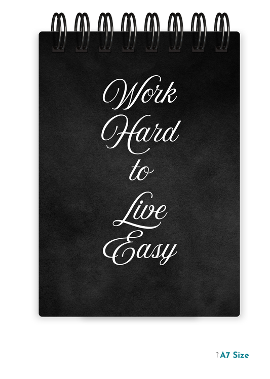 WORK HARD cover page - A7 Size Pocket Notepad