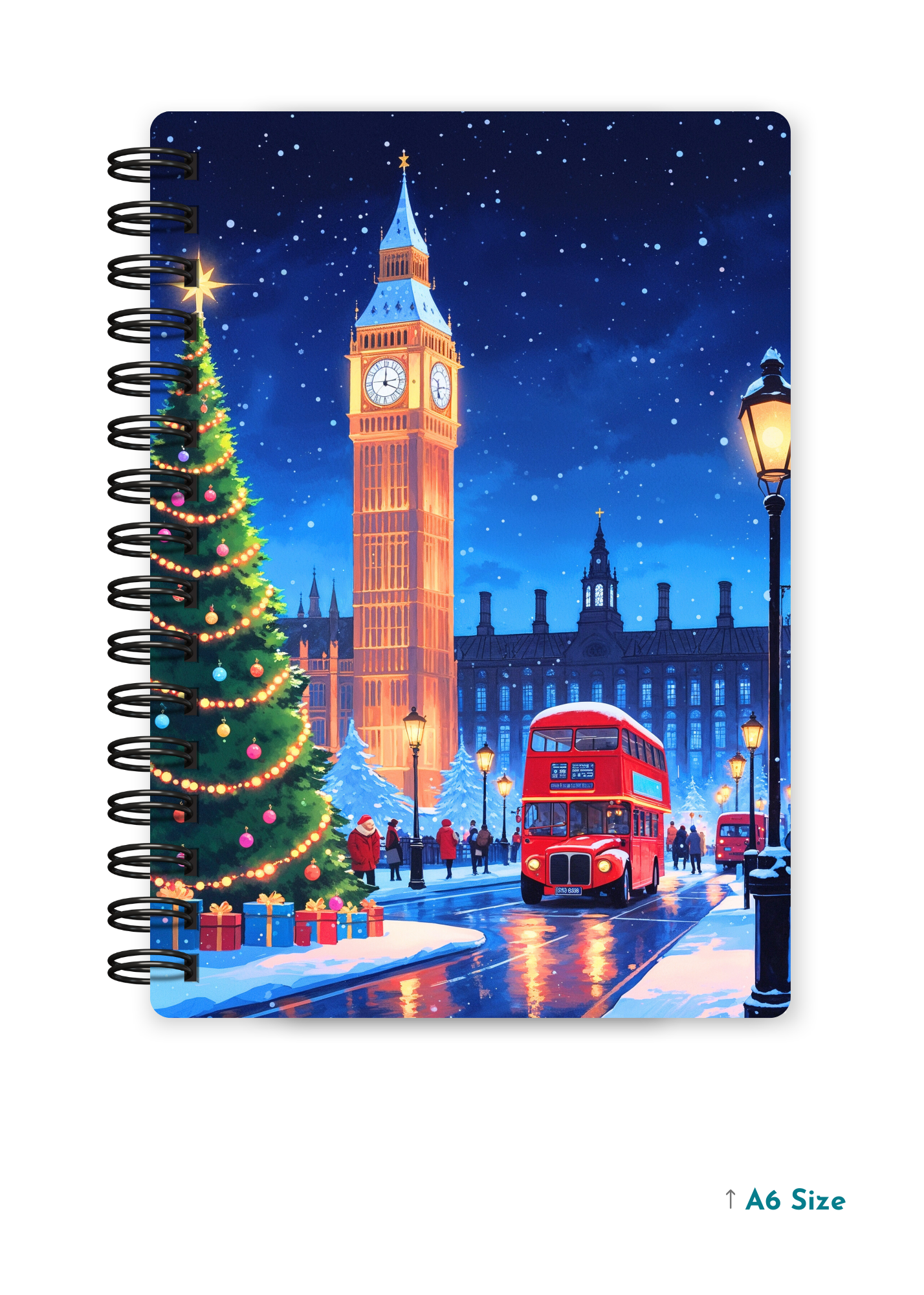 LONDON NOEL cover page - A5 / A6 Size Wiro Notebook