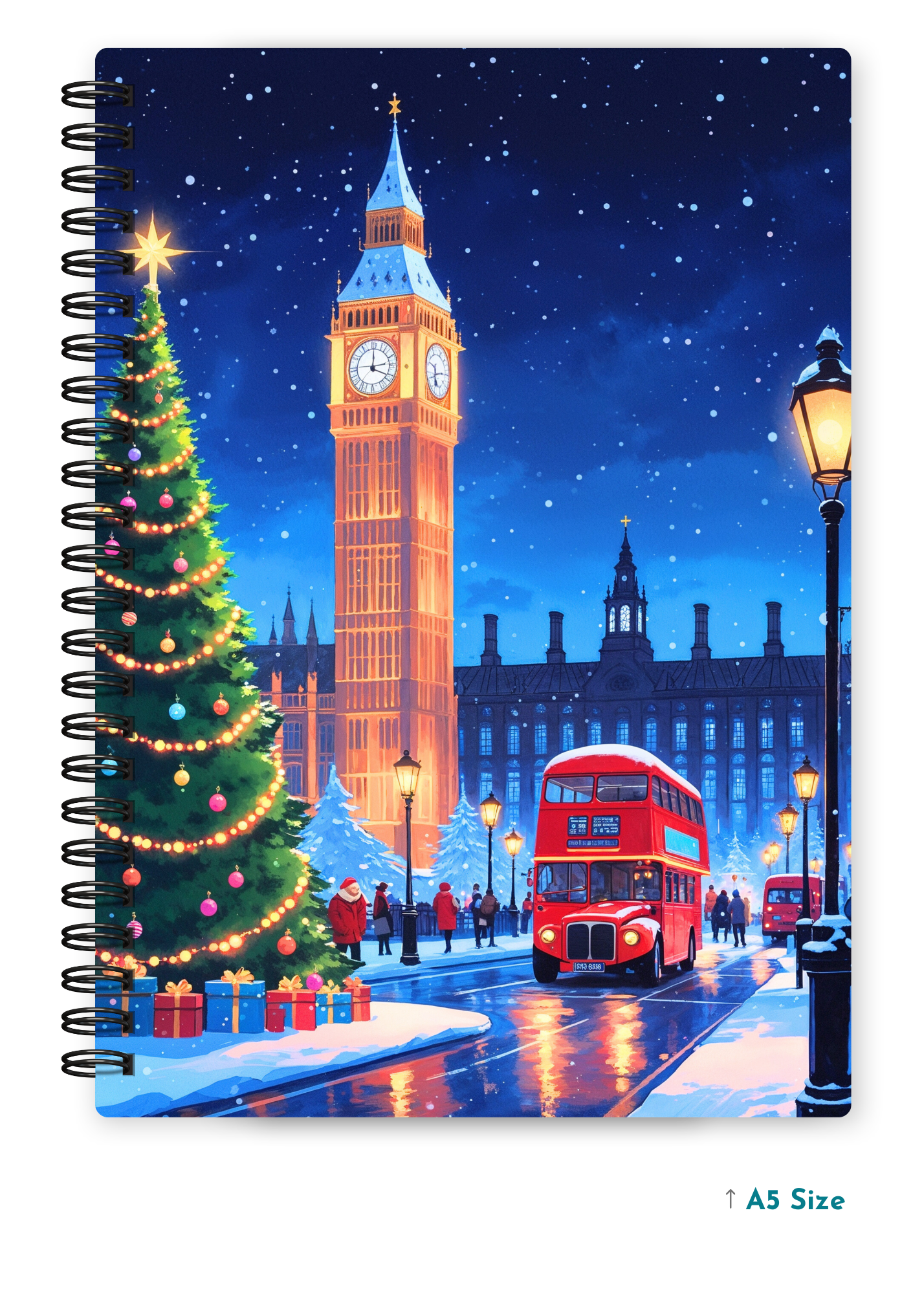 LONDON NOEL cover page - A5 / A6 Size Wiro Notebook