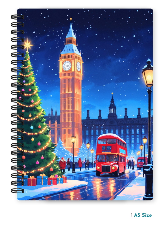LONDON NOEL cover page - A5 / A6 Size Wiro Notebook