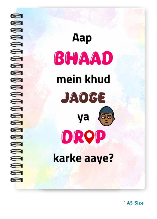 AAP BHAAD MEIN cover page - A5 / A6 Size Wiro Notebook