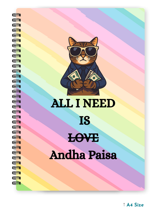 ALL I NEED IS cover page - A4 / B5 Size Wiro Notebook