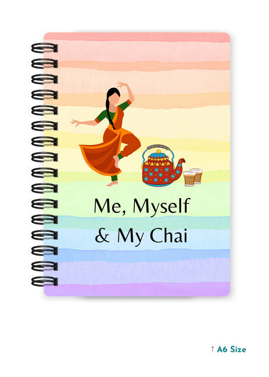 ME, MYSELF & MY CHAI cover page - A5 / A6 Size Wiro Notebook