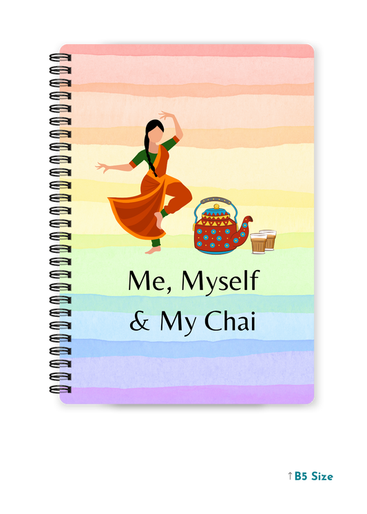 ME, MYSELF & MY CHAI cover page - A4 / B5 Size Wiro Notebook