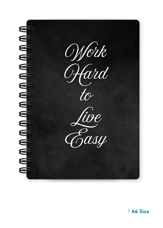 WORK HARD cover page - A5 / A6 Size Wiro Notebook