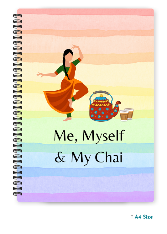 ME, MYSELF & MY CHAI cover page - A4 / B5 Size Wiro Notebook