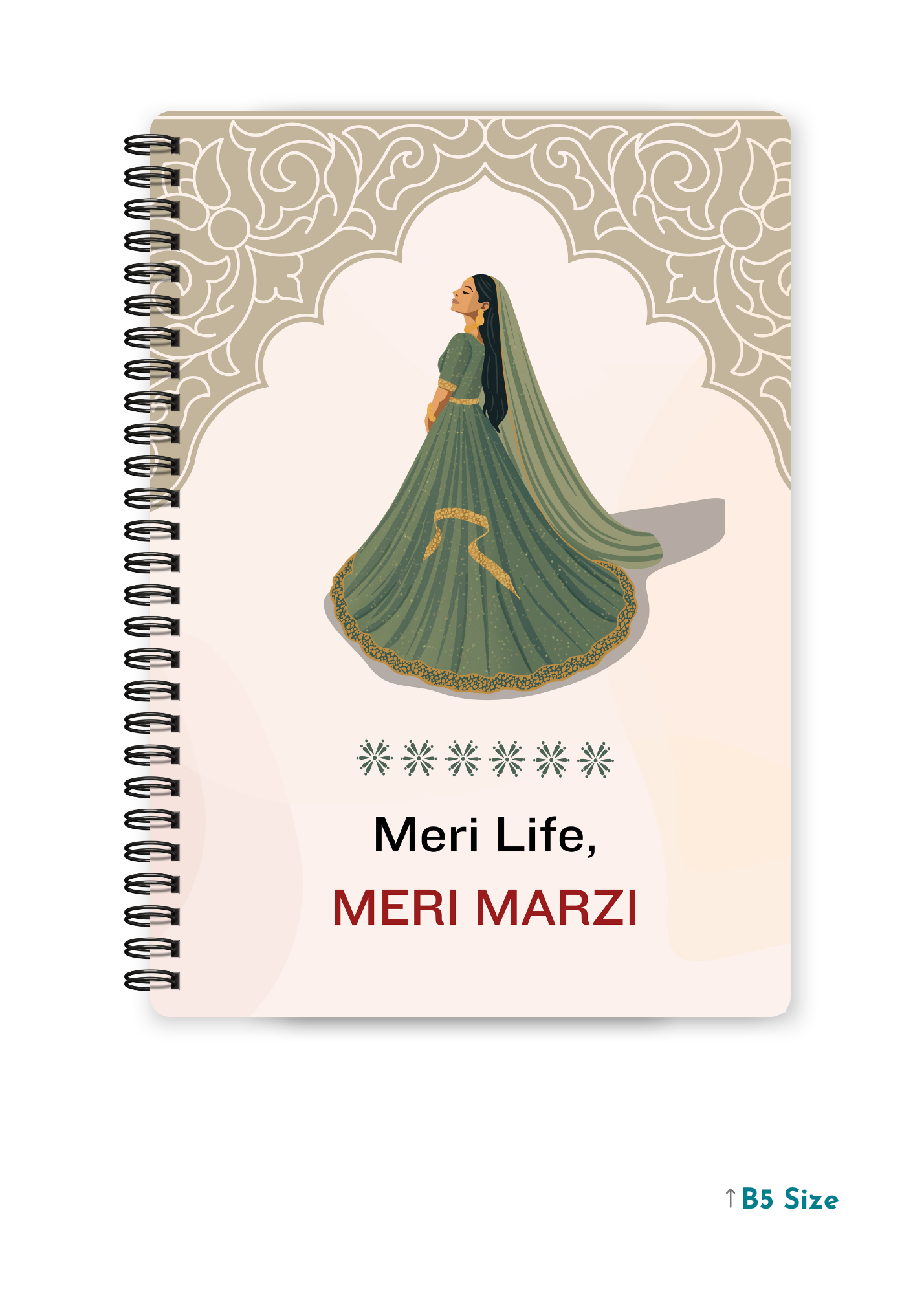 MERI LIFE, MERI MARZI cover page - A4 / B5 Size Wiro Notebook