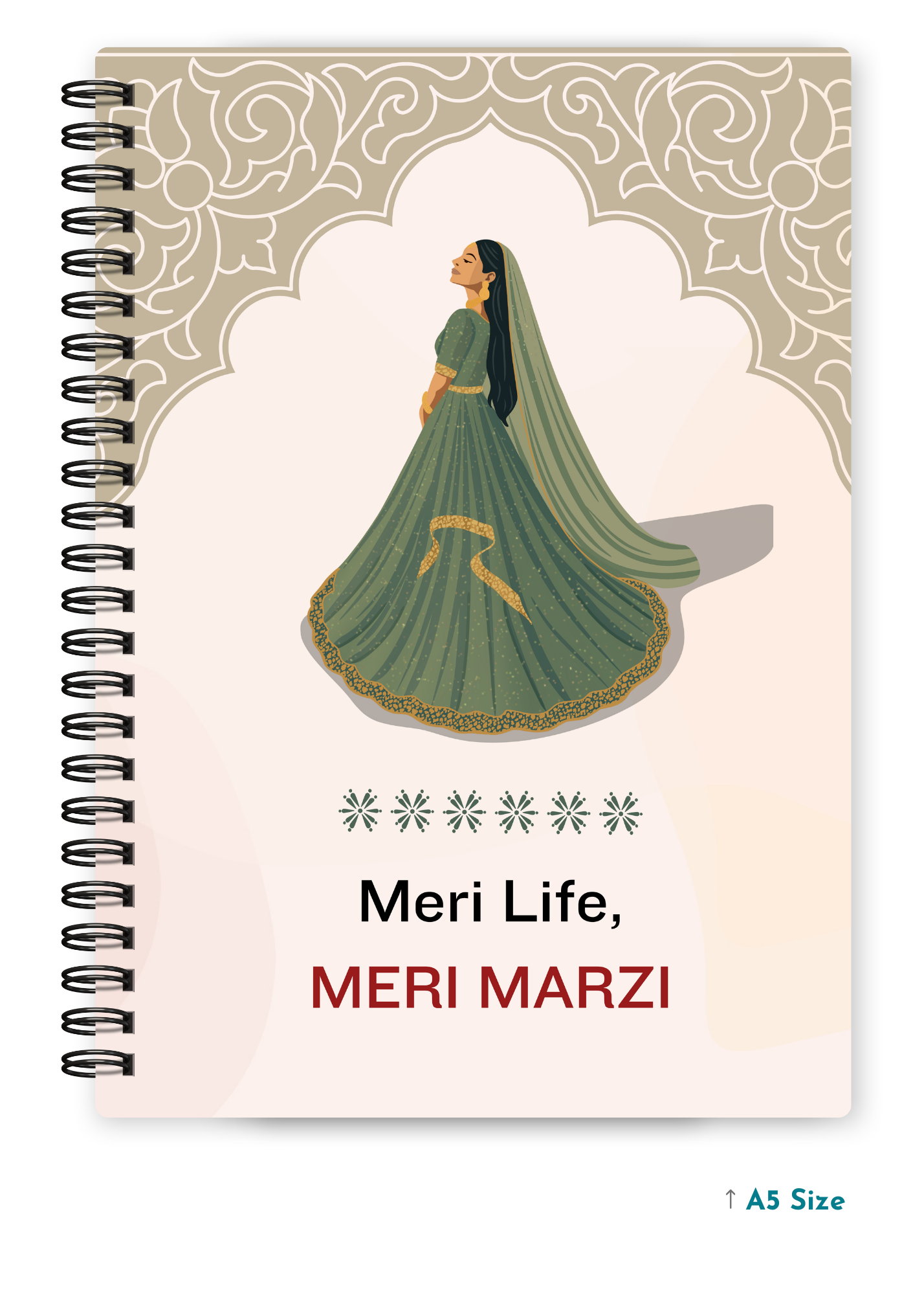 MERI LIFE, MERI MARZI cover page - A5 / A6 Size Wiro Notebook