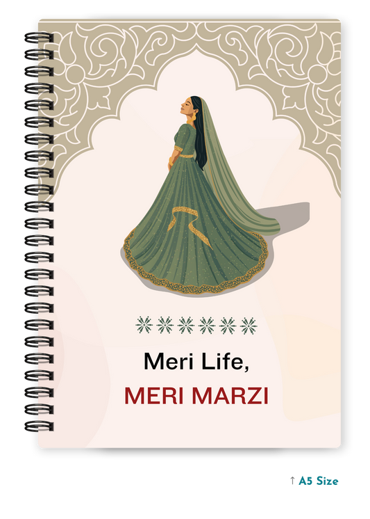 MERI LIFE, MERI MARZI cover page - A5 / A6 Size Wiro Notebook