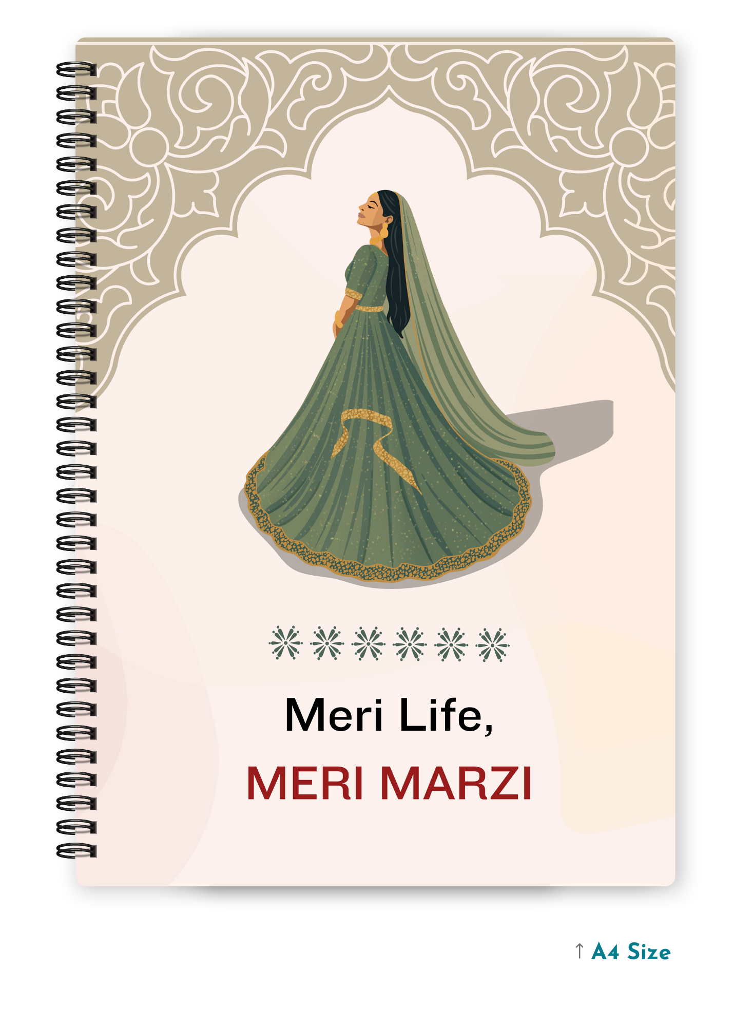 MERI LIFE, MERI MARZI cover page - A4 / B5 Size Wiro Notebook