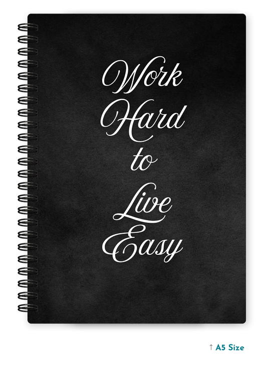 WORK HARD cover page - A5 / A6 Size Wiro Notebook