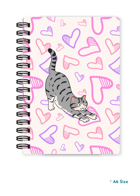 YOGA CAT cover page - A5 / A6 Size Wiro Notebook