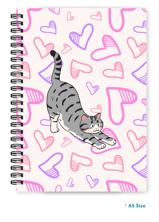 YOGA CAT cover page - A5 / A6 Size Wiro Notebook