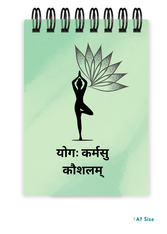YOGAH KARMASU KAUSHALAM cover page - A7 Size Pocket Notepad