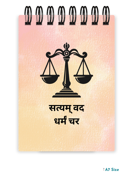 SATYAM VADA DHARMAM CHARA cover page - A7 Size Pocket Notepad