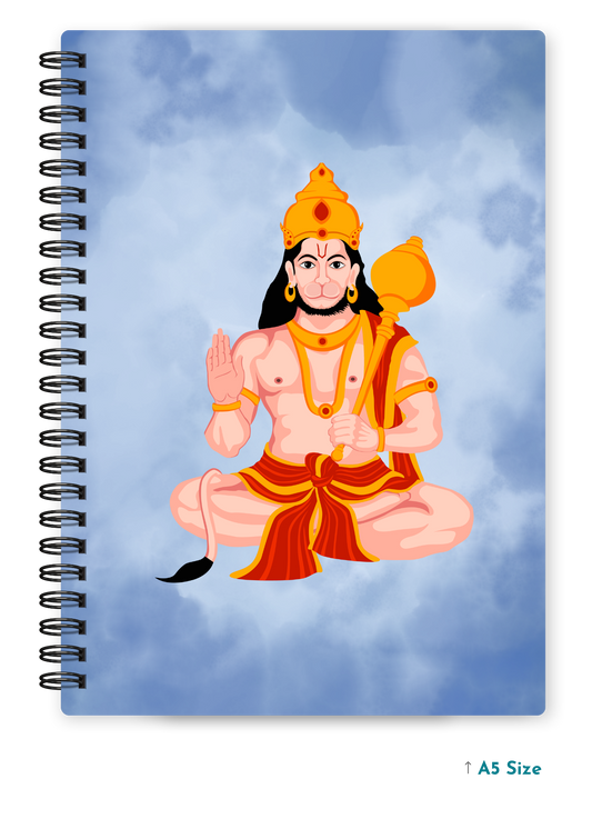 HANUMAN JI (2) cover page - A5 / A6 Size Wiro Notebook