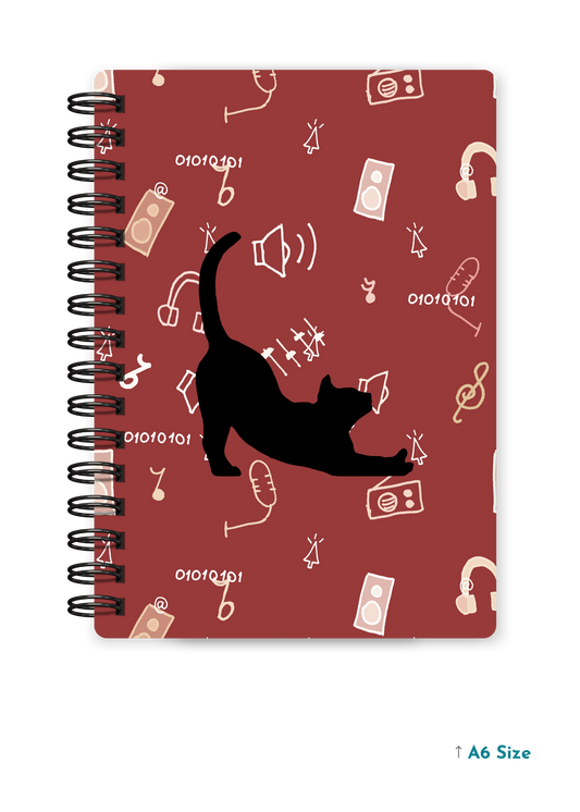 CAT ASANA cover page - A5 / A6 Size Wiro Notebook