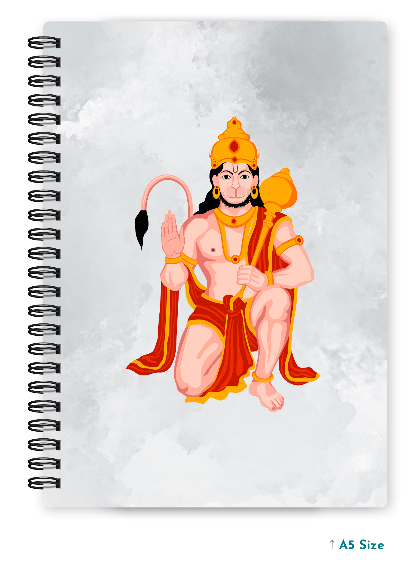 HANUMAN JI (3) cover page - A5 / A6 Size Wiro Notebook
