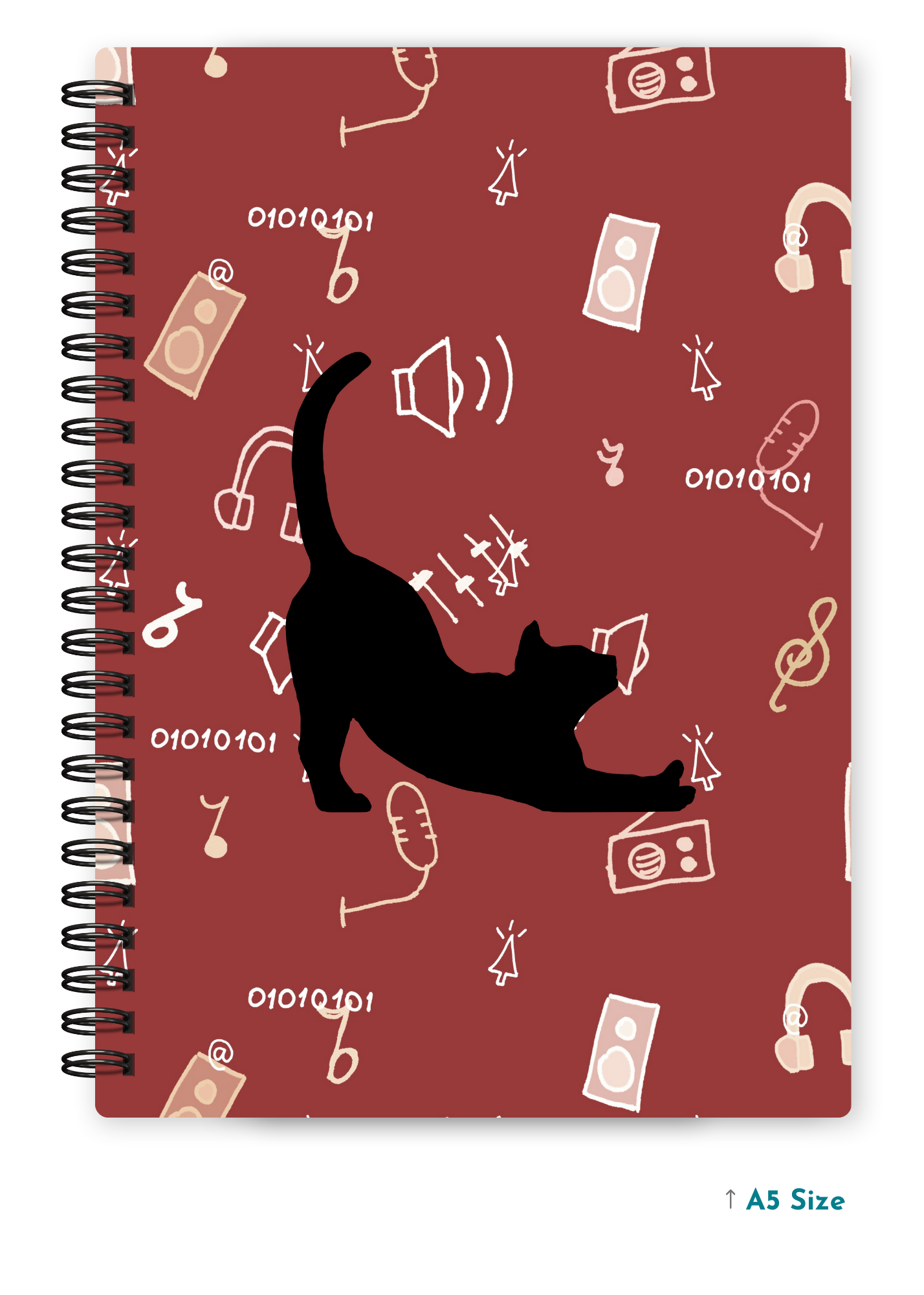 CAT ASANA cover page - A5 / A6 Size Wiro Notebook