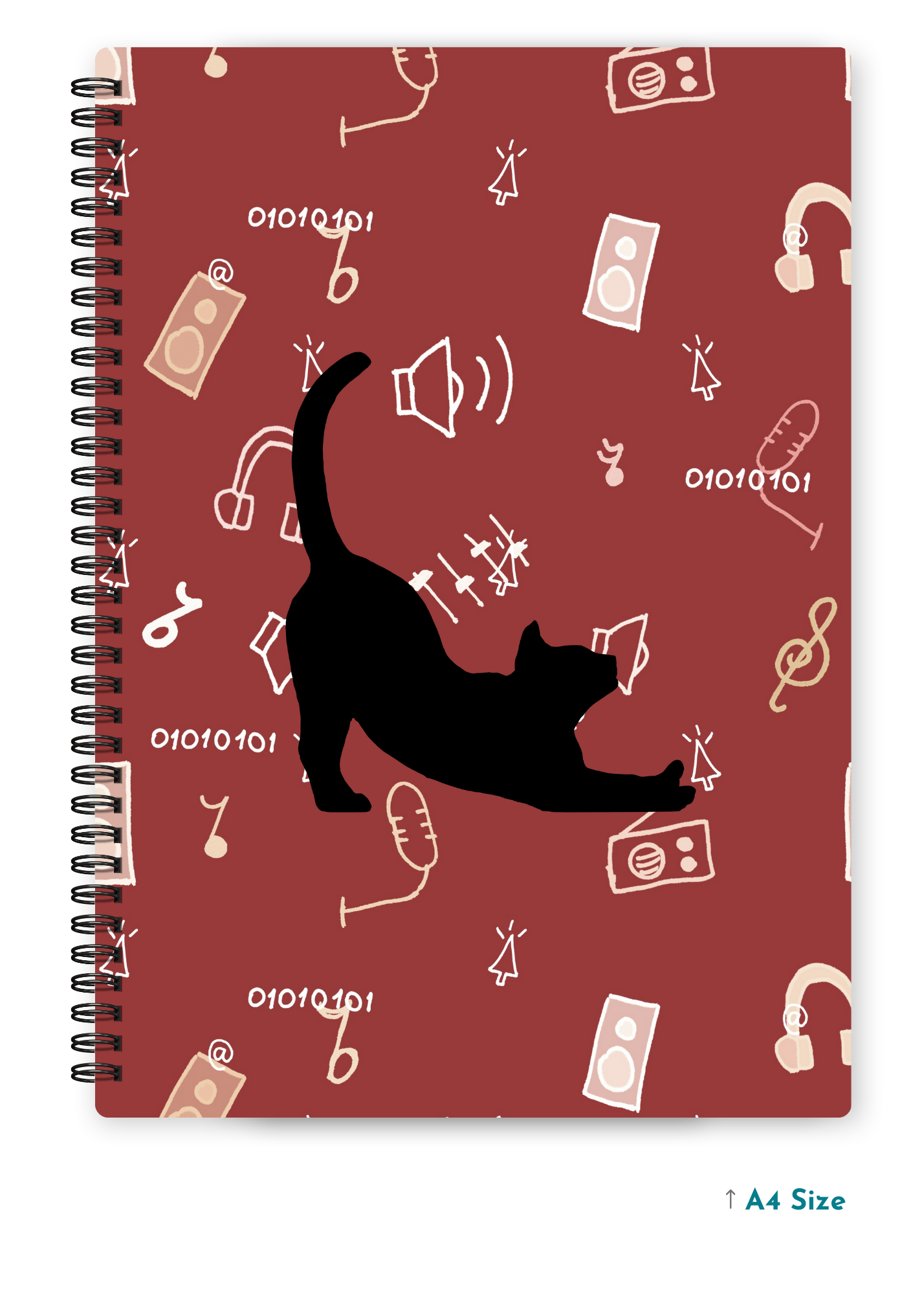 CAT ASANA cover page - A4 / B5 Size Wiro Notebook